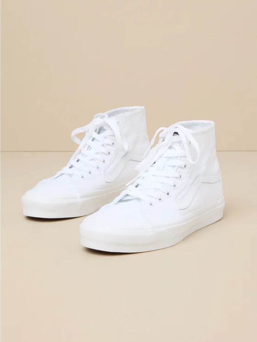 Vans White Sk8-Hi Tapered Canvas Sneakers